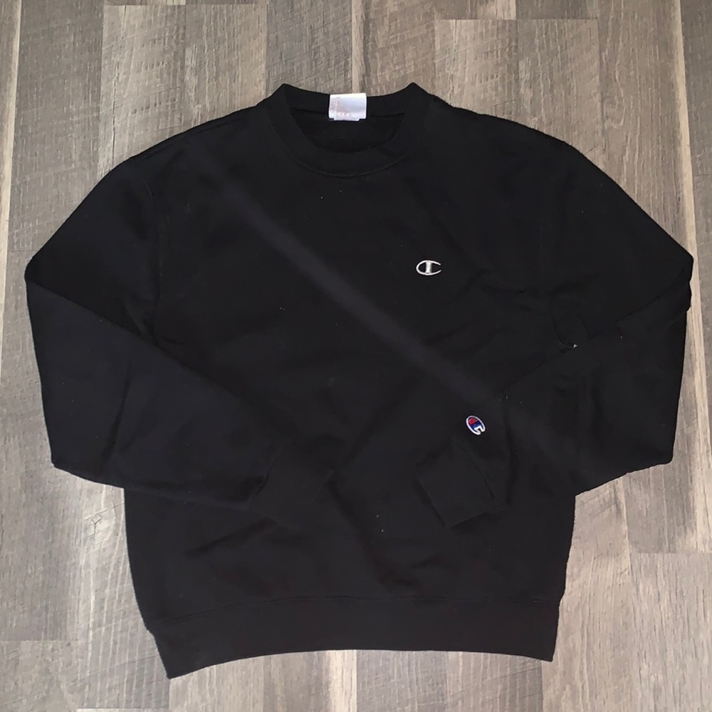 Authentic Black Champion Crew Neck